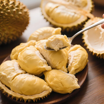美味诱人的新鲜切开榴莲