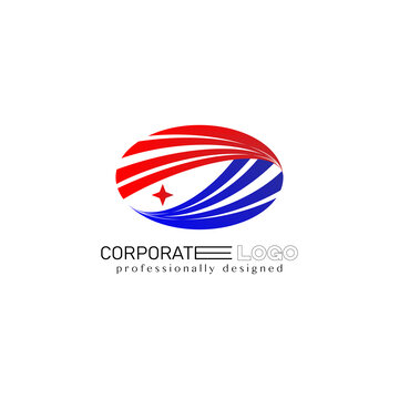 红蓝动感企业标志设计