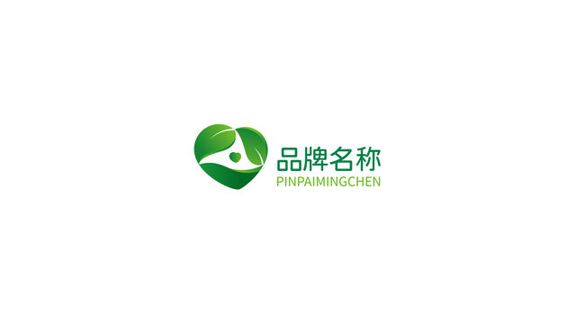 绿叶爱心品牌企业学校文旅标志设计