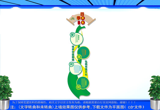 竖版中医养生文化墙