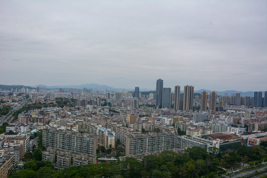 深圳市龙岗全景俯瞰风光