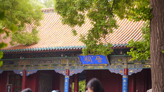 古色古香的晋祠建筑一角