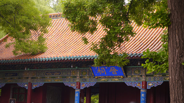 古色古香的晋祠建筑一角