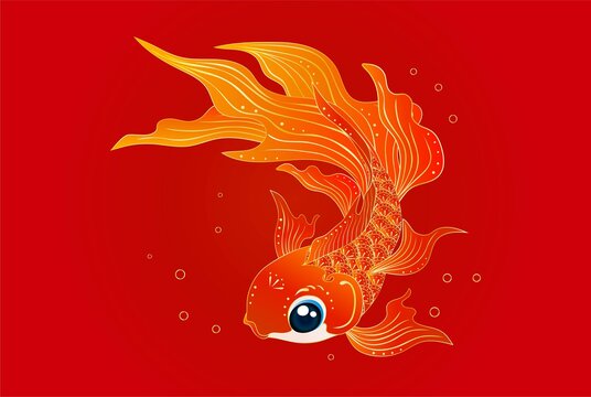国潮金鱼插画