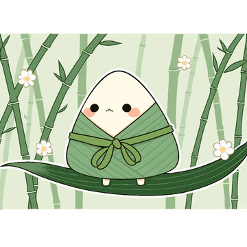 端午卡通粽子手绘图片素材