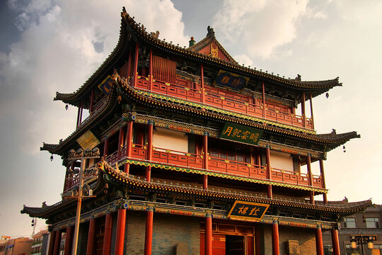 中式古风壮丽楼阁建筑