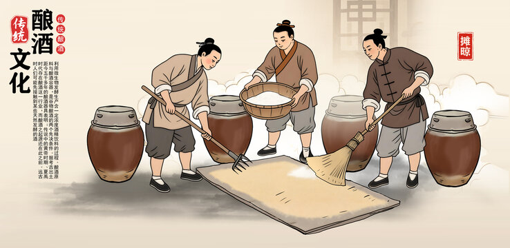 传统酿酒流程图