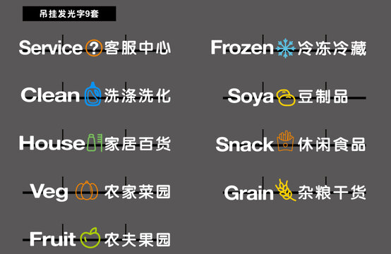 超市吊挂发光字