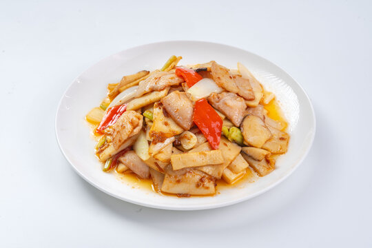 美味双椒炒杏鲍菇肉片