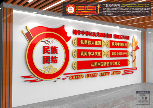 增强五个认同民族团结文化墙