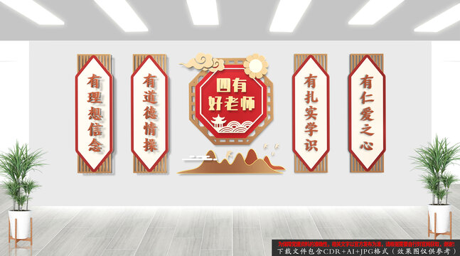 校园四有好老师文化墙