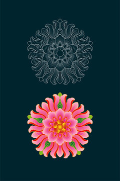 宝相莲纹传统花纹