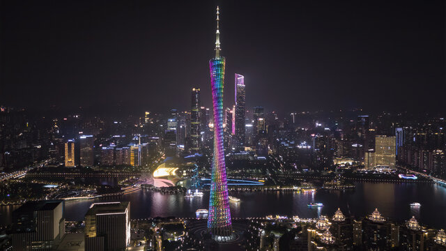 广州塔璀璨夜景俯瞰