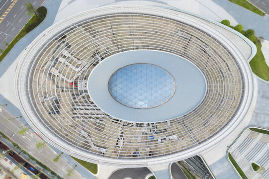 现代独特圆形建筑俯瞰图