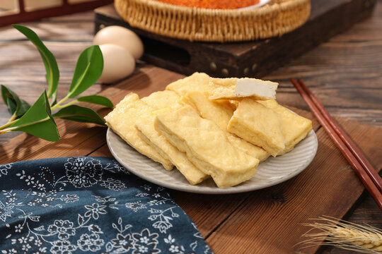 传统风味油炸豆腐美食香煎豆腐
