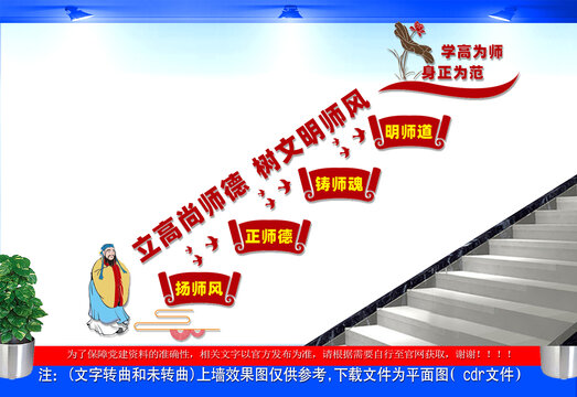 师德师风楼梯文化墙