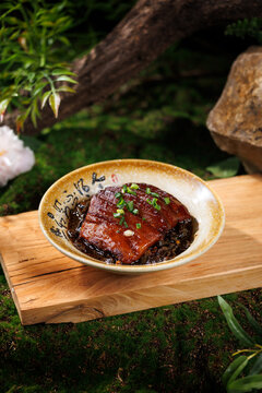 山茶油干豆角蒸肉