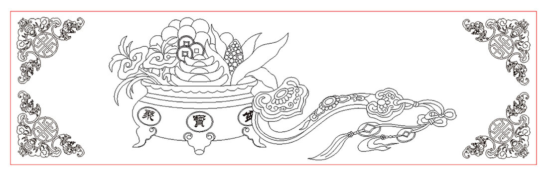 传统聚宝盆吉祥图案设计