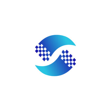 S数据飘带标志LOGO