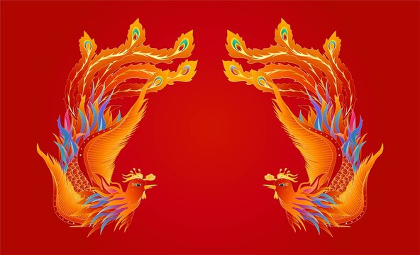 双凤呈祥中式喜庆图案
