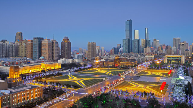 大连人民广场夜景