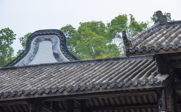 中式古建筑屋顶景致