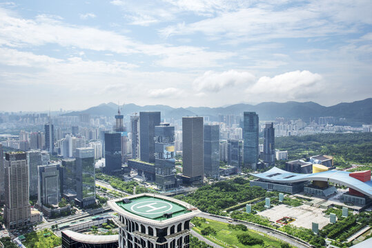 都市繁华天际线俯瞰景观
