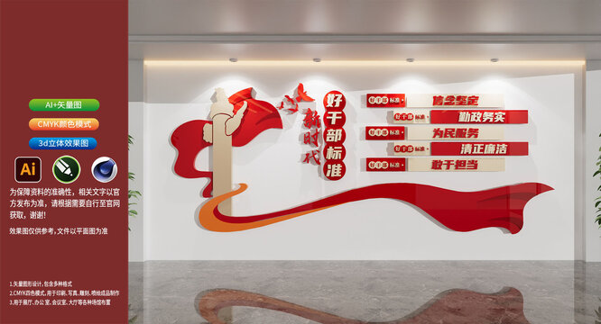 新时代好干部标准党建五好干部文化墙