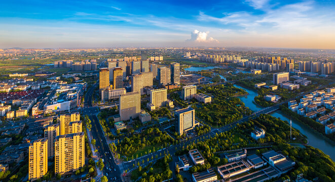 浙江省嘉兴平湖市城市风光