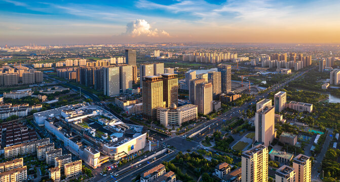 浙江省嘉兴平湖市城市风光