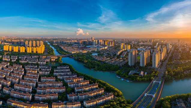 浙江省嘉兴平湖市城市风光
