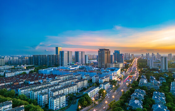 浙江省嘉兴平湖市城市风光