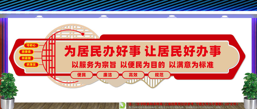 社区便民服务中心文化墙