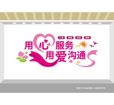 医院用心服务医疗文化墙