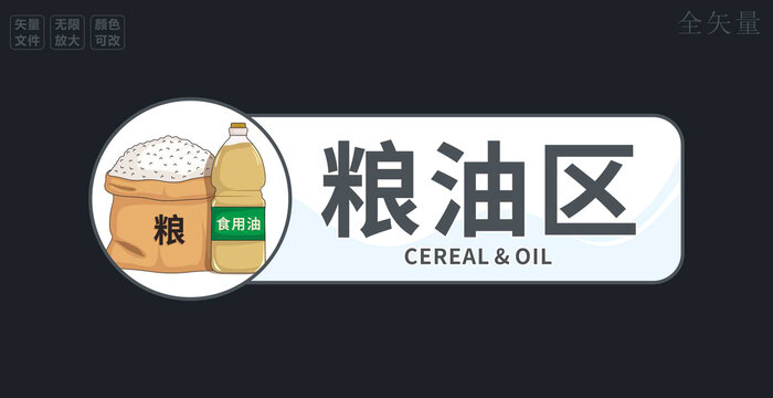 粮油区标识牌