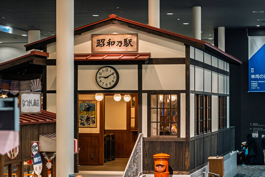 昭和风格复古车站建筑模型