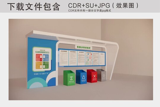 垃圾分类宣传展示台模型