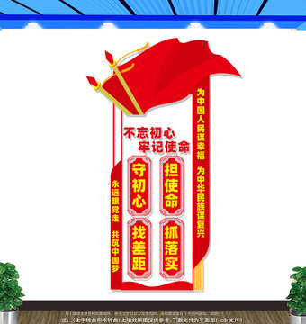 竖版不忘初心牢记使命文化墙