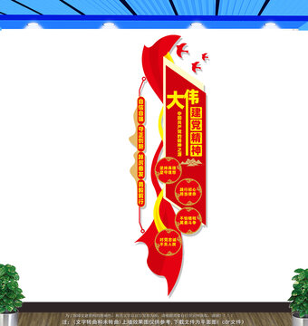 竖版伟大党建精神文化墙