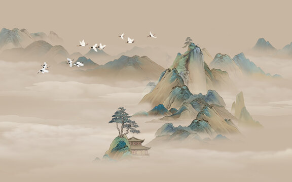 传统国画山水意境图