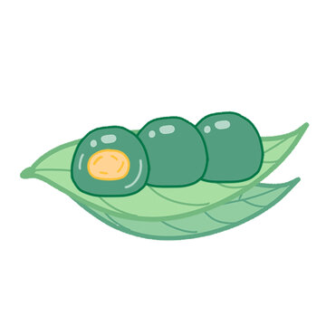 卡通风格的青团插画