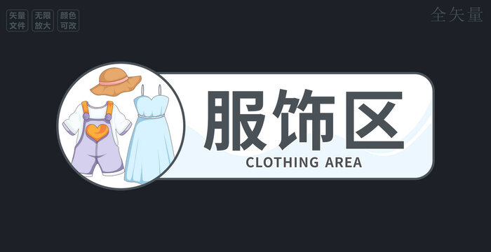 服饰区标识牌