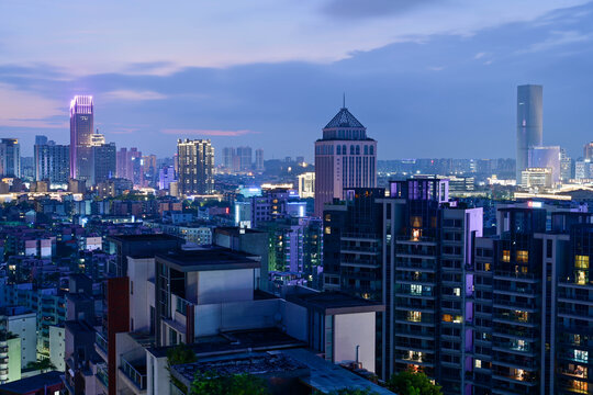 中山市城市夜景城市地标