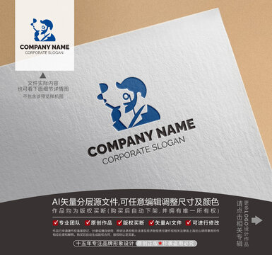 精英绅士人物LOGO