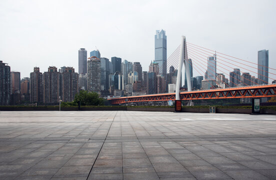 重庆城市桥梁与现代建筑群景观