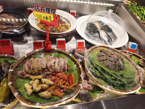 超市生鲜食材陈列展示
