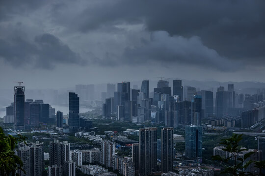 大雨来袭深圳前海自贸区深港合作区