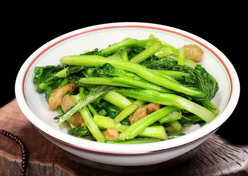 油渣炒菜心