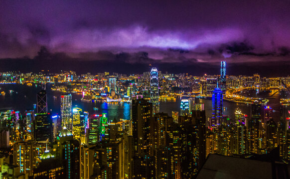 香港璀璨夜景城市风光香港夜景风光