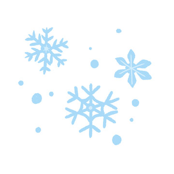 浅蓝色手绘风格雪花图案